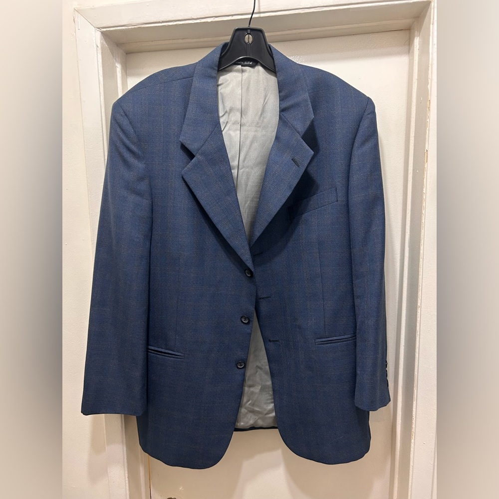Vintage Christian Dior Monsieur Blazer Mens Blue Plaid Made In USA Please Read